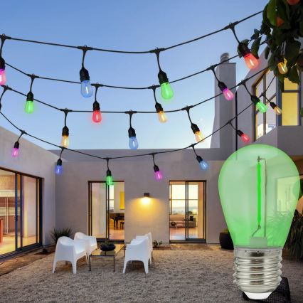 KIT 2x LED glödlampa PARTY E27/0,3W/36V grön