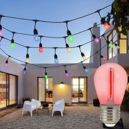 KIT 2x LED glödlampa PARTY E27/0,3W/36V röd