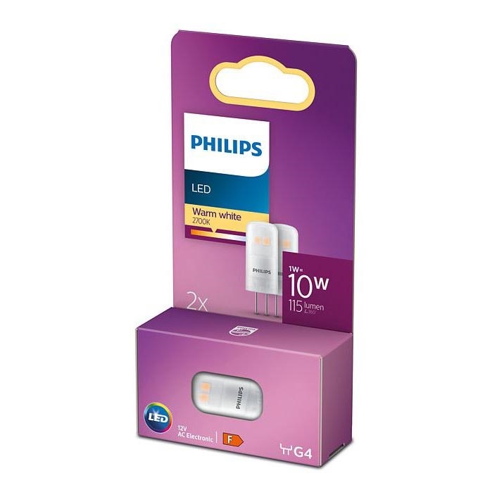 KIT 2x LED glödlampa Philips G4/1W/12V 2700K