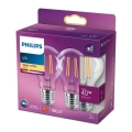 KIT 2x LED glödlampa VINTAGE Philips A60 E27/4,3W/230V 2700K