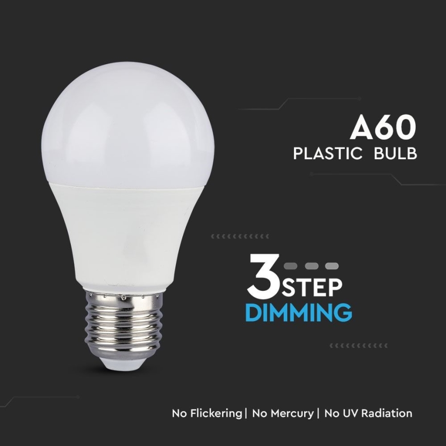 KIT 2x LED Ljusreglerad glödlampa A60 E27/9W/230V 6400K