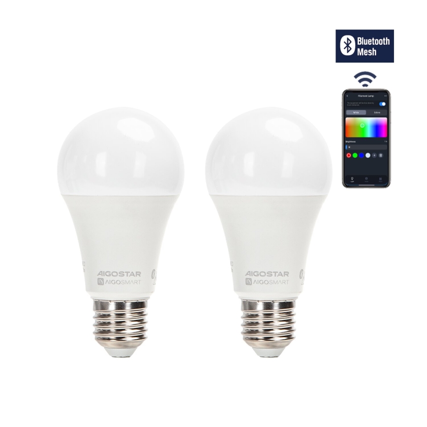 KIT 2x LED RGBW dimbar lampa MESH Smart G45 E14/4,5W/230V 2700-6500K + fjärrkontroll - Aigostar