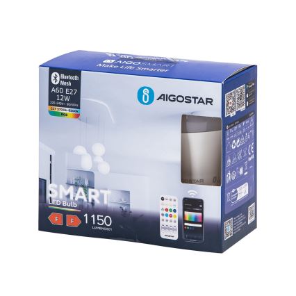 KIT 2x LED RGBW dimbar lampa MESH Smart G45 E14/4,5W/230V 2700-6500K + fjärrkontroll - Aigostar