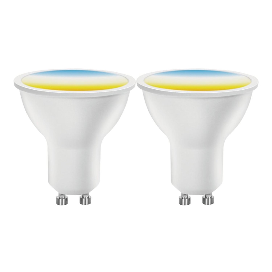 KIT 2x LED Ljusreglerad glödlampa MESH Smart GU10/6,5W/230V 2700-6500K + fjärrkontroll - Aigostar