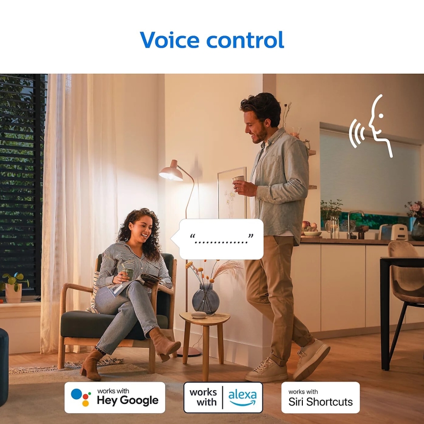 KIT 2x LED Ljusreglerad glödlampa Philips A60 E27/8W/230V Wi-Fi