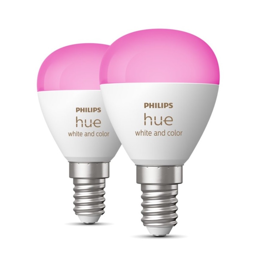 KIT 2x LED RGBW dimbar lampa Philips Hue White And Color Ambiance P45 E14/5,1W/230V 2000-6500K