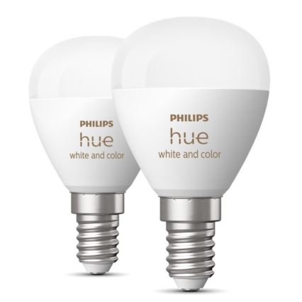 KIT 2x LED RGBW dimbar lampa Philips Hue White And Color Ambiance P45 E14/5,1W/230V 2000-6500K