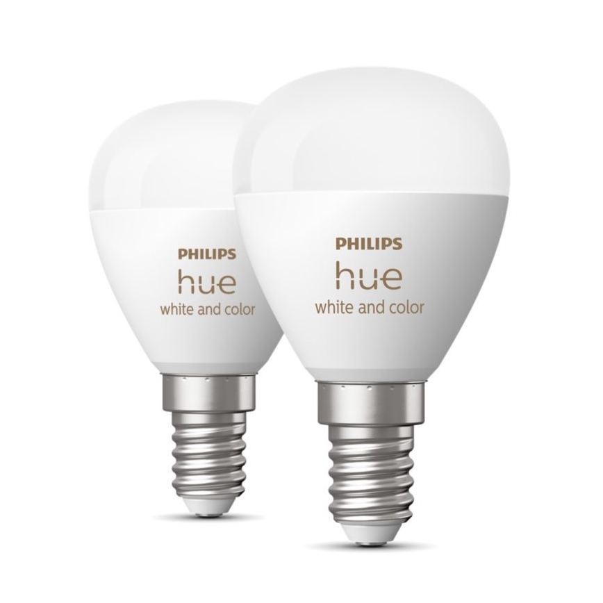 KIT 2x LED RGBW dimbar lampa Philips Hue White And Color Ambiance P45 E14/5,1W/230V 2000-6500K