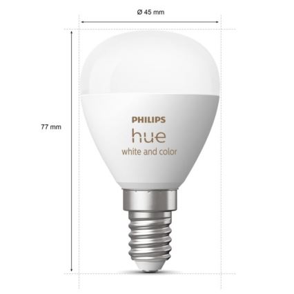 KIT 2x LED RGBW dimbar lampa Philips Hue White And Color Ambiance P45 E14/5,1W/230V 2000-6500K