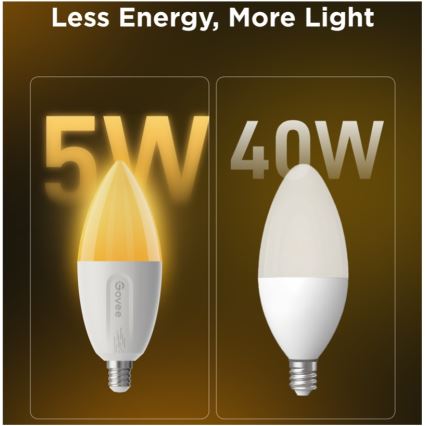 KIT 2x LED RGBWW Ljusreglerad glödlampa E14/5W/230V 2700-6500K Wi-Fi - Govee