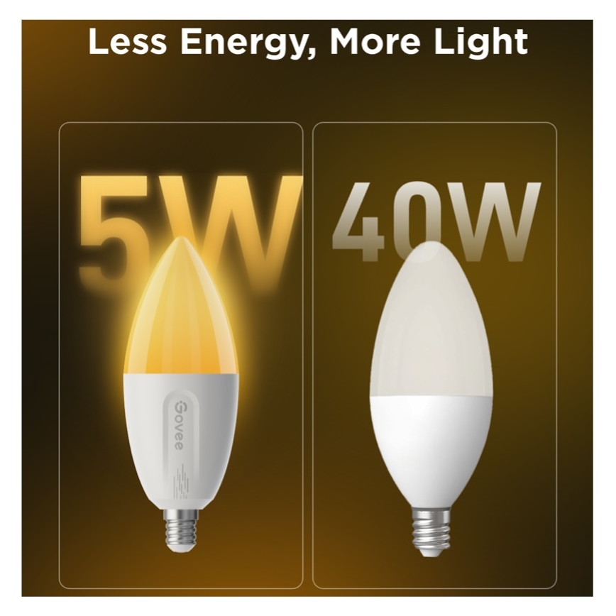 KIT 2x LED RGBWW Ljusreglerad glödlampa E14/5W/230V 2700-6500K Wi-Fi - Govee