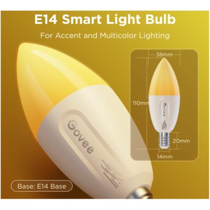 KIT 2x LED RGBWW Ljusreglerad glödlampa E14/5W/230V 2700-6500K Wi-Fi - Govee