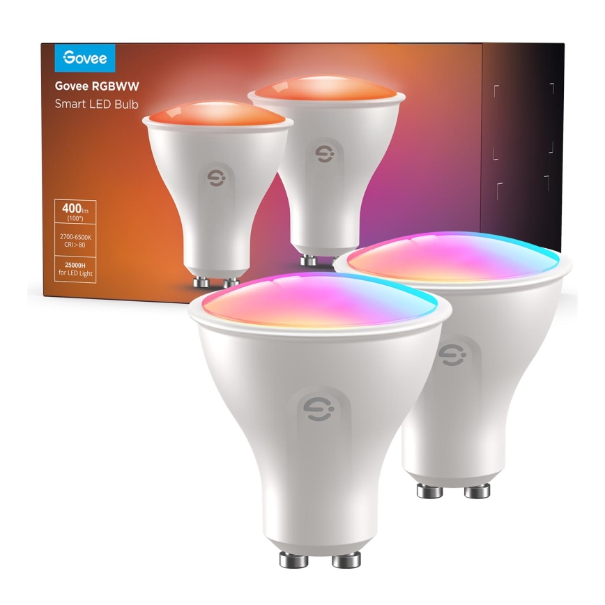 KIT 2x LED RGBWW Ljusreglerad glödlampa GU10/4,8W/230V 2700-6500K Wi-Fi - Govee