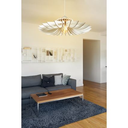 KIT 2x Ljuskrona med textilsladd 1xE27/60W/230V vit diameter 52 cm