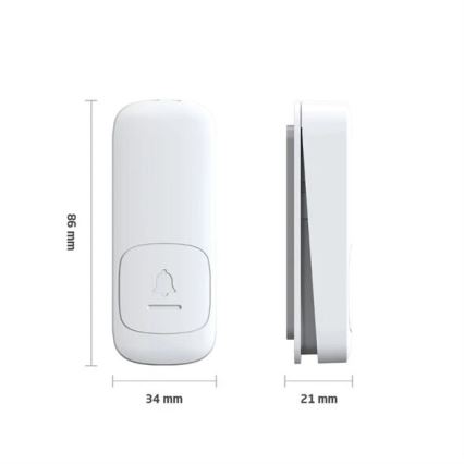KIT 2x Plugin trådlös dörrklocka kinetisk 230V svart