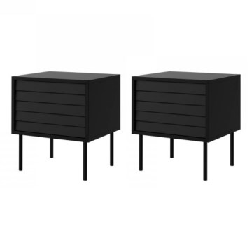 KIT 2x Sängbord CORTINA 51x45 cm svart