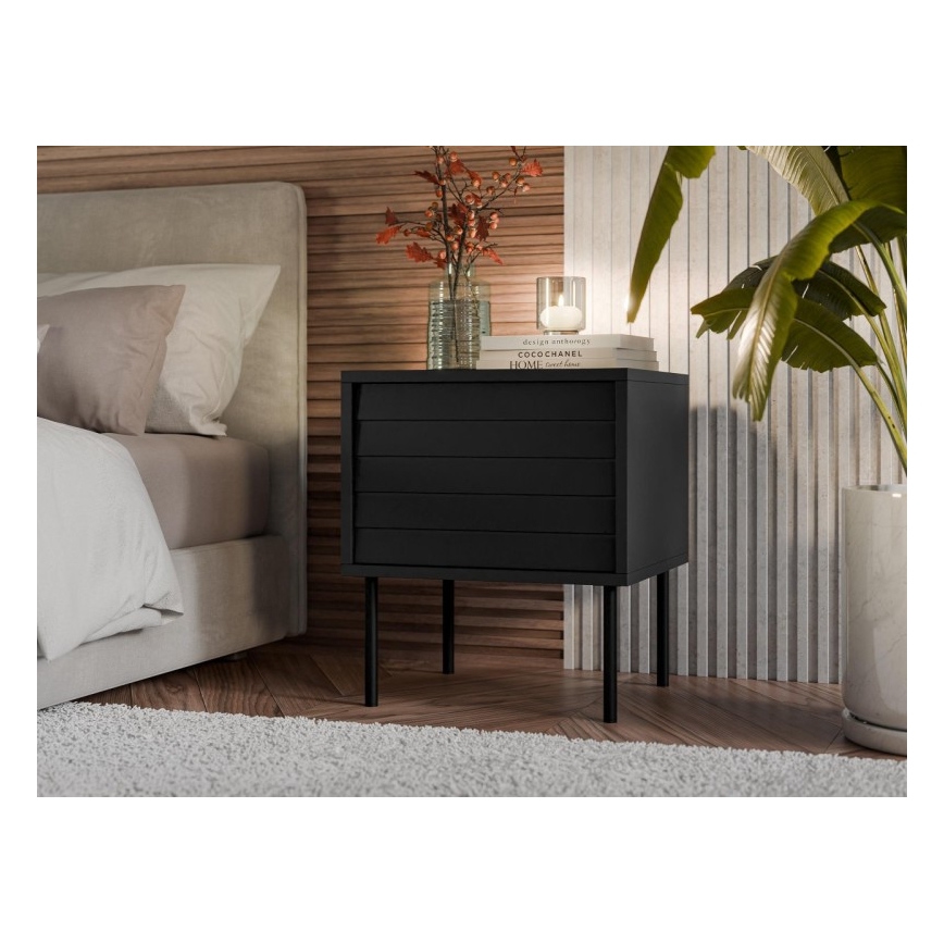 KIT 2x Sängbord CORTINA 51x45 cm svart