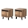 KIT 2x Sängbord NORD 45x40 cm brun/antracit