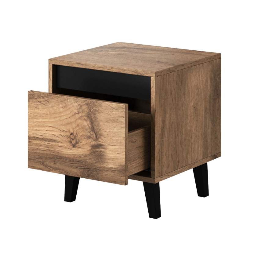 KIT 2x Sängbord NORD 45x40 cm brun/antracit
