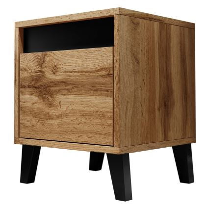 KIT 2x Sängbord NORD 45x40 cm brun/antracit