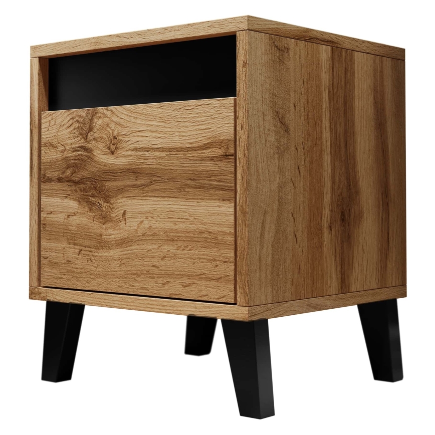 KIT 2x Sängbord NORD 45x40 cm brun/antracit