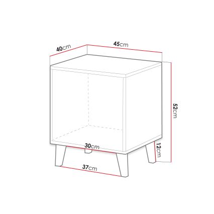 KIT 2x Sängbord VAMOS 52x45 cm antracit