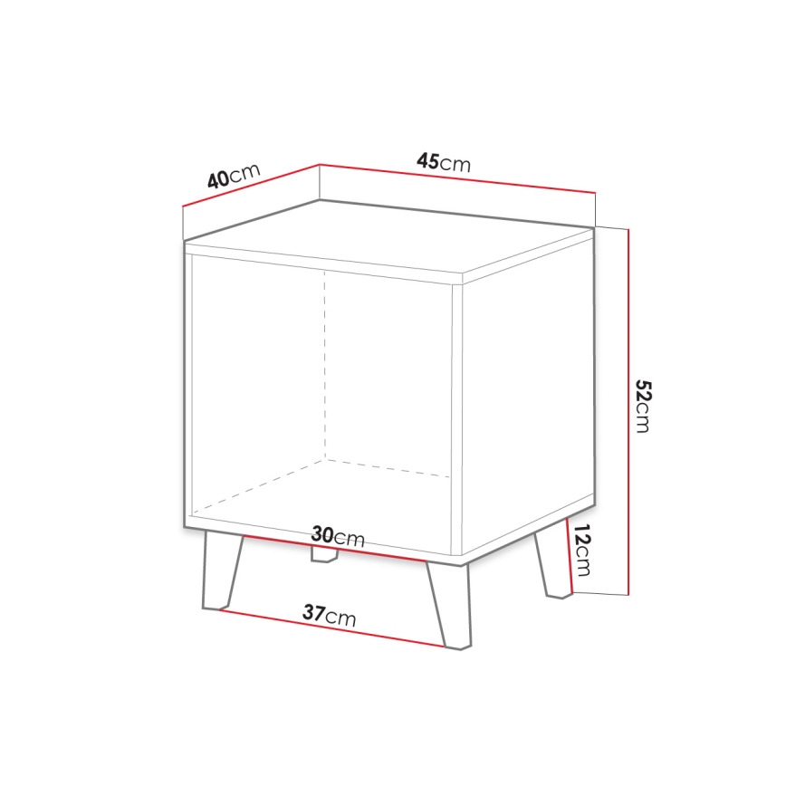 KIT 2x Sängbord VAMOS 52x45 cm antracit
