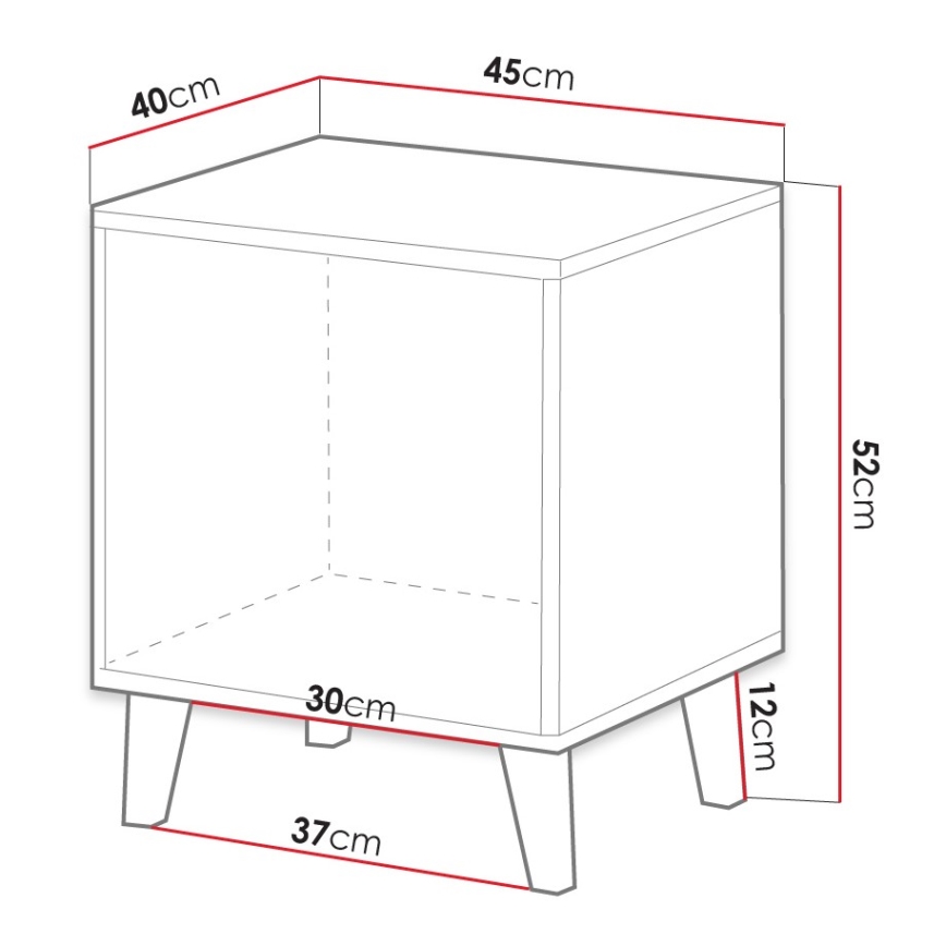 KIT 2x Sängbord VAMOS 52x45 cm brun