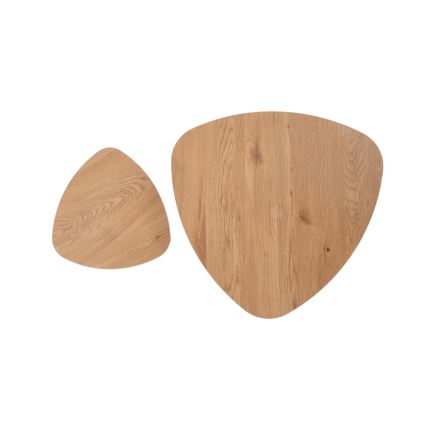 KIT 2x Sidobord NICEA diameter 40/60 cm gyllene ek/svart