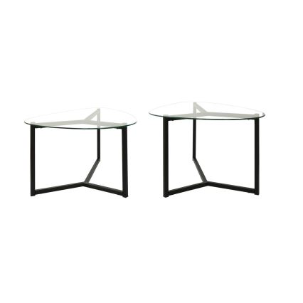KIT 2x Soffbord BELLISIMO svart/genomskinlig