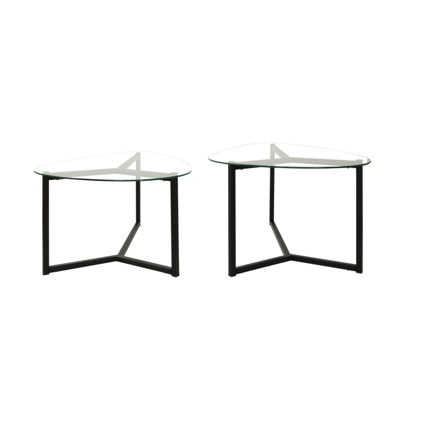 KIT 2x Soffbord BELLISIMO svart/genomskinlig