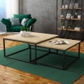 KIT 2x Soffbord DUAL gyllene ek/svart