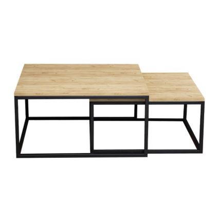 KIT 2x Soffbord DUAL gyllene ek/svart