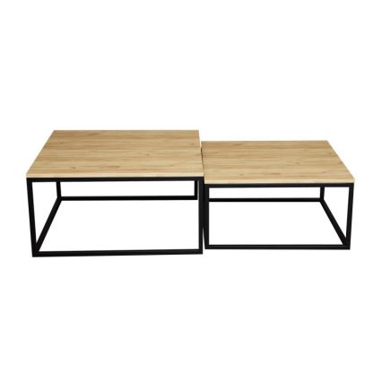 KIT 2x Soffbord DUAL gyllene ek/svart