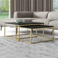 KIT 2x Soffbord DUAL svart/guld