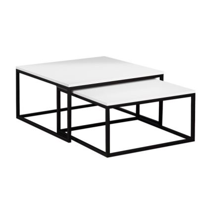 KIT 2x Soffbord DUAL vit/svart