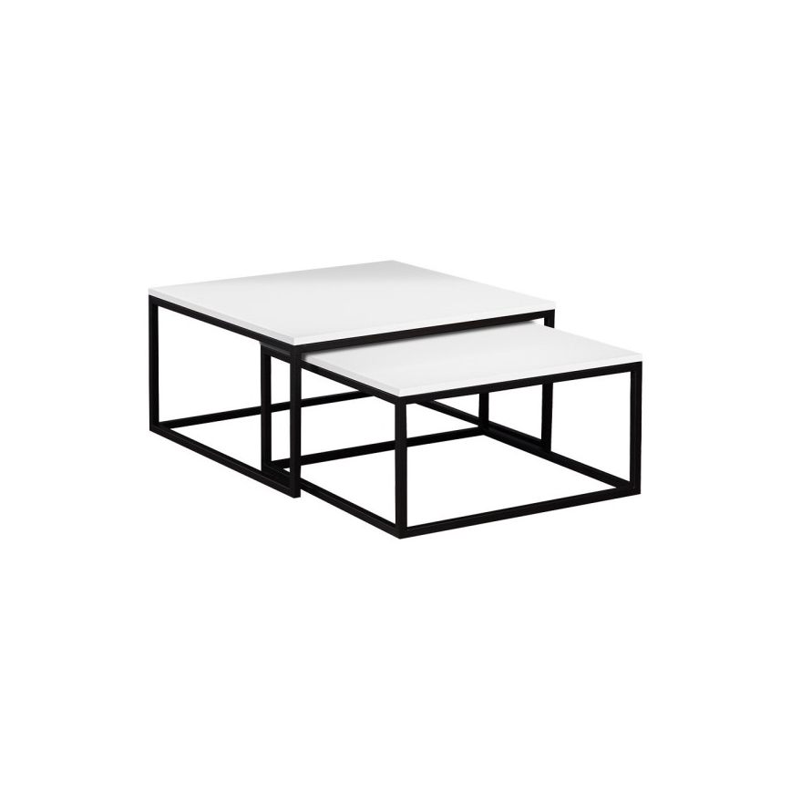 KIT 2x Soffbord DUAL vit/svart