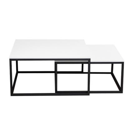 KIT 2x Soffbord DUAL vit/svart