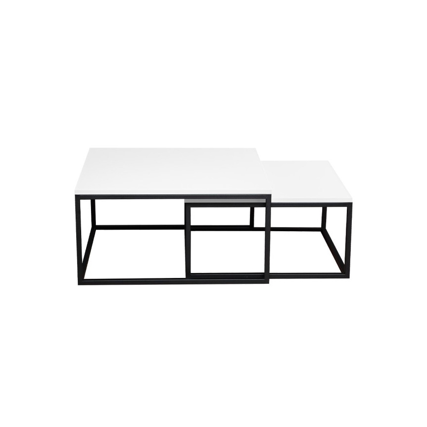 KIT 2x Soffbord DUAL vit/svart