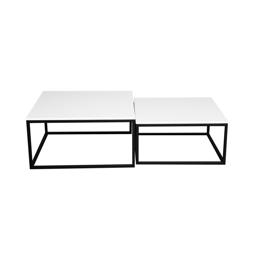 KIT 2x Soffbord DUAL vit/svart