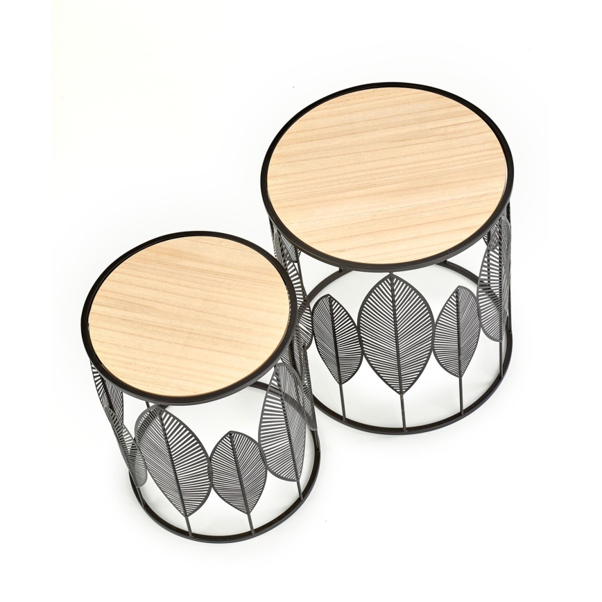 KIT 2x Soffbord FOLLA diameter 33/40 cm svart