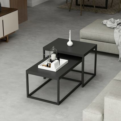 KIT 2x Soffbord LEKA svart