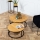 KIT 2x Soffbord OAKLOFT 38x90 cm svart/ek