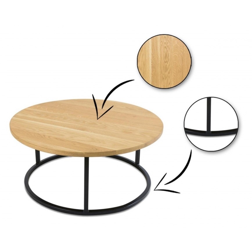 KIT 2x Soffbord OAKLOFT 38x90 cm svart/ek