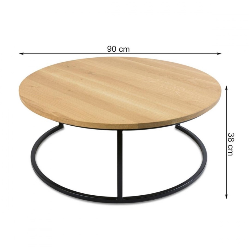 KIT 2x Soffbord OAKLOFT 38x90 cm svart/ek