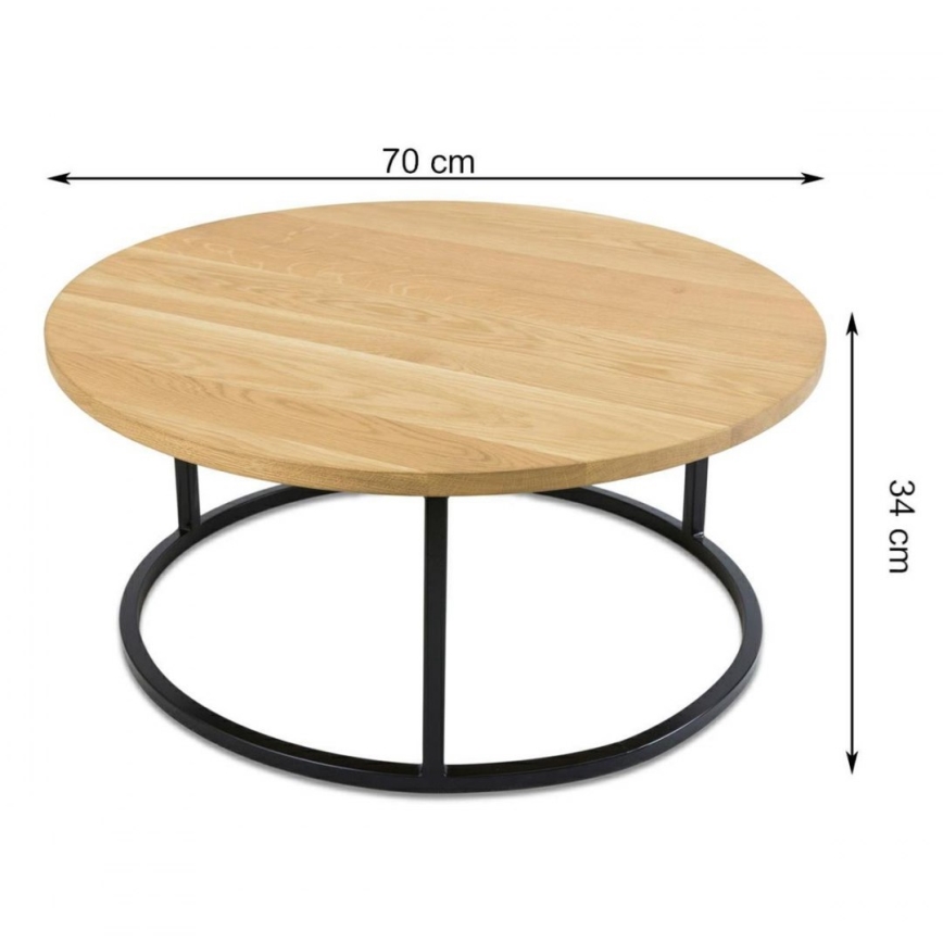 KIT 2x Soffbord OAKLOFT 38x90 cm svart/ek