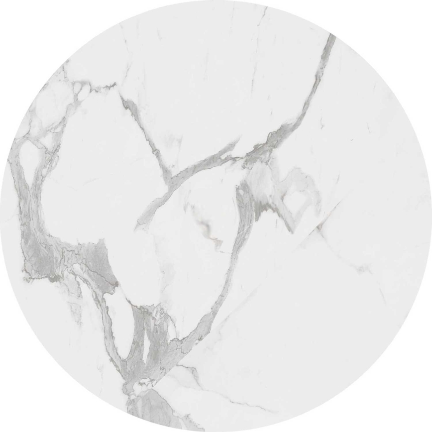 KIT 2x Soffbord OREO diameter 43/53 cm svart/marmordekor
