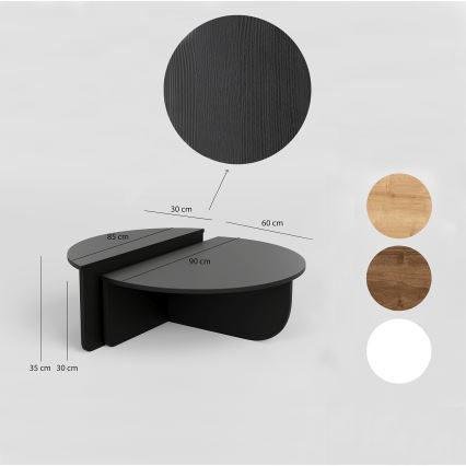 KIT 2x Soffbord PODIUM svart
