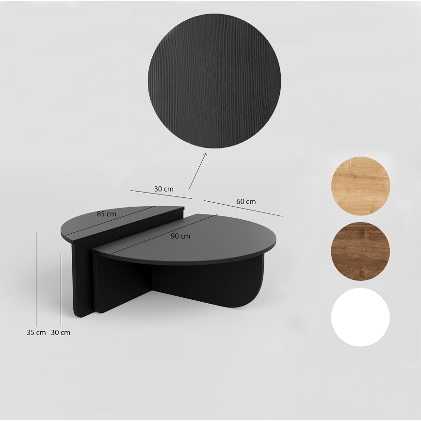 KIT 2x Soffbord PODIUM svart