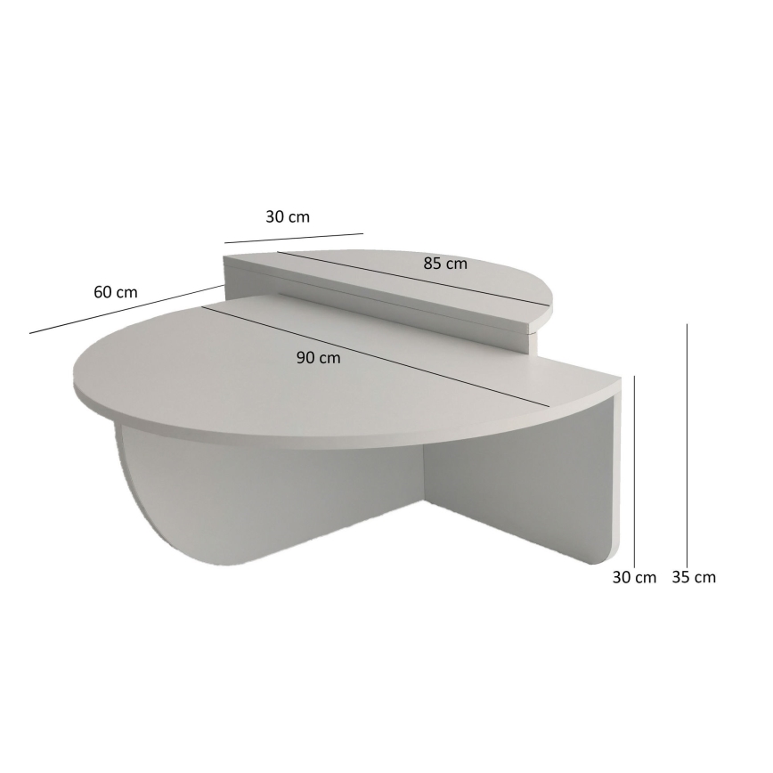KIT 2x Soffbord PODIUM vit